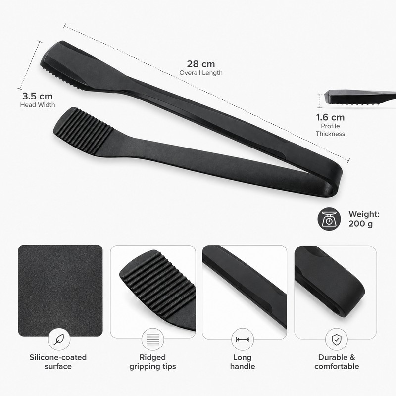 Silicone Kitchen Tongs for Cooking & BBQ – 28 cm