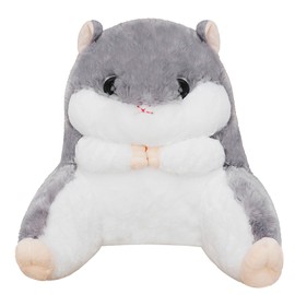 Moonlove Soft Plush Hamster Chair Back Cushion Cute Animal Floor Cushion Backrest Lumbar Support Office Home Bed Throw Pillow Couch Armchair Reading Gaming Watching TV Back Support, 40 * 45cm