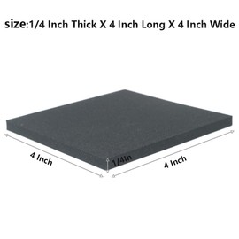 Foam Padding Sheet 1/4" Thick with Adhesive,Adhesive Foam Pad,Closed Cell Foam Sheet Square Rubber Pad Anti-Slip 4" X 4" X 1/4" (6, 4Inch x 4Inch x1/4Inch)