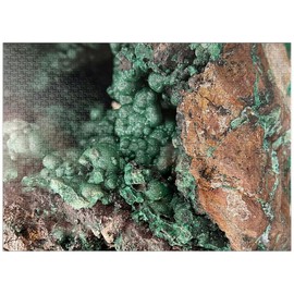 MyPuzzle Malachite Mineral Geode - Premium 1000 Piece Jigsaw Puzzle for Adults