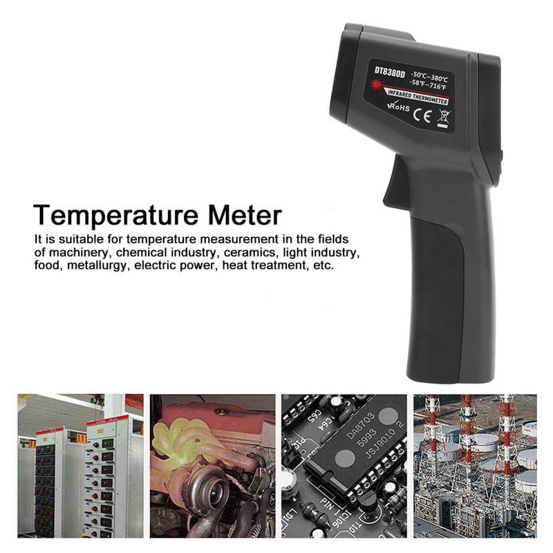 DT8380D 50℃380℃ Thermometer NonContact Digital Infrared Thermodetector for Industrial