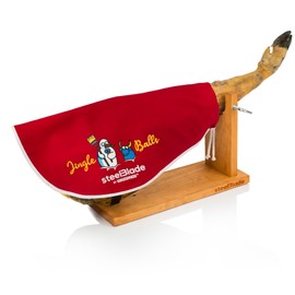 Copri prosciutto Kukuxumusu Colore Nero - Cotone 50% - Custodia Prosciutto 55 cm - Ideale per prosciutto e pallet - Modello Jingle Balls