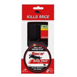 Tomcat Tomcat Spin Trap for Mice, Fully Enclosed Mouse Trap Provides a Quick, No-Mess Kill, 2 Traps