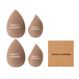 Momo's Workshop Makeup Sponge Set, Cosmetic Blender for Foundation & Powder, Latex-Free Soft Face Sponge Set Applicator,Travel Essential Cosmetics Tools,4pcs