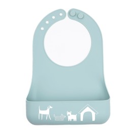 Bella Tunno Little Bites Bib – Silicone Baby Bibs for Infant Girls and Boys Ages 3-12 Months, Non-Toxic, BPA Free Soft Silicone Bib, Waterproof and Easy to Clean (Dog House)