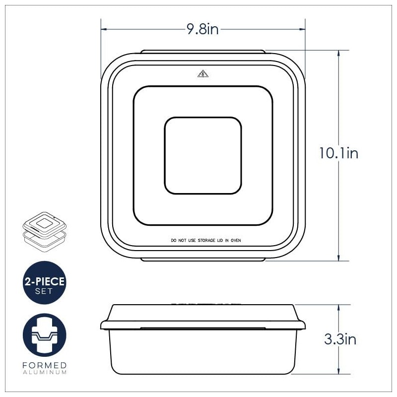Nordic Ware Brownie Buddy Kit, 9-Inch Square Pan with Plastic