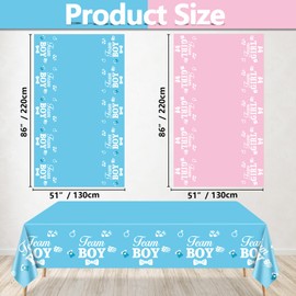 4Pcs Gender Reveal Tablecloths - Gender Reveal Decor Boys or Girls Table Coves Rectangular Pink and Blue Tablecloth Gender Reveal Ideas for Boy or Girl Party Supplies, 51 x 86.6 Inch (Gender Reveal-2)