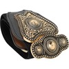 BlackButterfly Vintage Wide Elastic Stretchy Antique Buckle Belt, black