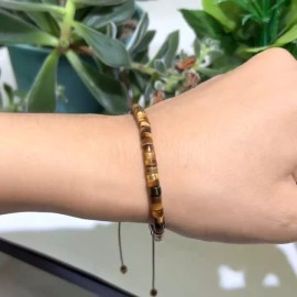 Unbranded Natural Brown Tiger Eye Tibetan Beaded Healing Protection Minimalist Bracelet