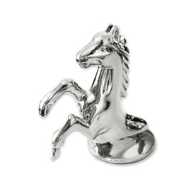 Horse Emblem Hood Ornament Stallion 3D Car Badge Metal Car Stickers Car Hood Emblem Hood Ornaments for Trucks Cars Vehicle Chrome Car Decals (Horse Chrome Sliver)