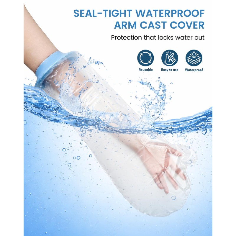 quiheat Kids Waterproof Arm Cast Covers for Shower & Bath,