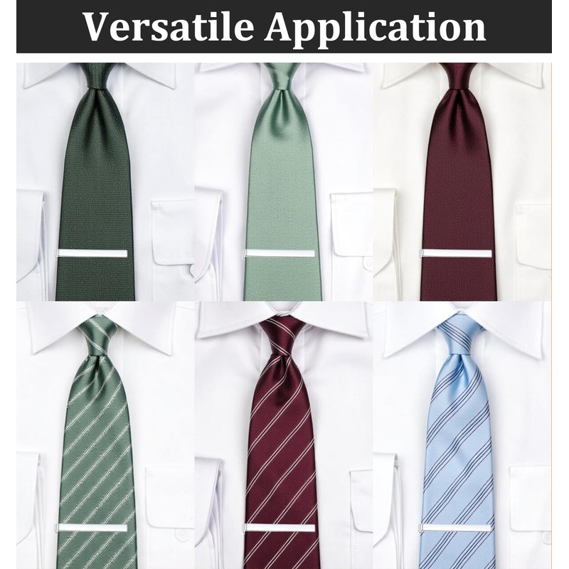 3 Pack Silver Tie Clips for Men, ValueBargain Classic Necktie