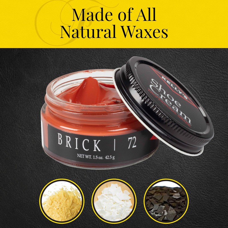 Kelly's Brick Shoe Polish 1.5 oz - Professional Leather Shoe