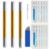 Microblading Pens 3 Piece Golden Dual Purpose Light Manual Tattoo