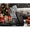 BRODARK Kitchen Knife Set with Block - 15-Piece Knife Block