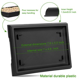 Pinkunn 2 Pcs Bonsai Humidity Tray Drip Tray Plastic Plant Water Catcher Plant Saucers for Indoors and Outdoors Cactus,Succulents,Bonsai Tree,Stone Not Included (7.8 x 5.5 Inch)