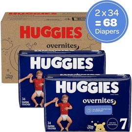 Huggies Size 7 Overnites Baby Diapers: Overnight Diapers Size 7 41+ lbs 68 Ct