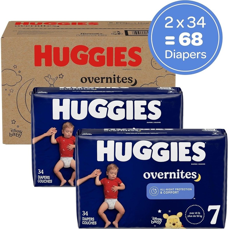Huggies Size 7 Overnites Baby Diapers: Overnight Diapers Size 7