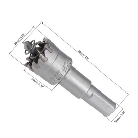 sourcing map 20mm Carbide Hole Cutter, Hole Saws for Stainless Steel Sheet Metal, High Density Carbide Tooth