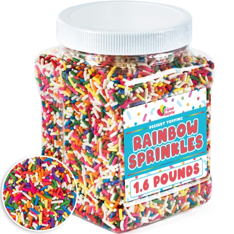 Rainbow Sprinkles - 1.6 Pounds - Chistmas Baking Toppings -