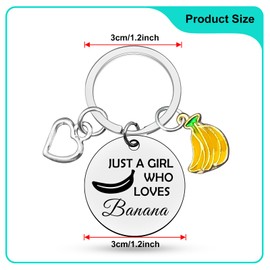 Heigebi Banana Gifts for Women Men Banana Keychain Charm Banana Lover Gifts for Women Girls Banana Themed Gifts for Daughter Sister Teen Girls Banana Lover Christmas Birthday Gift