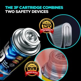 3F Butane Fuel Canister, 8oz, 4 Pack, For Camping Stoves and Torch Heads Compatible with 8oz Canisters, Triple Seamed RVR (TSR/RVR), Refined and Pure