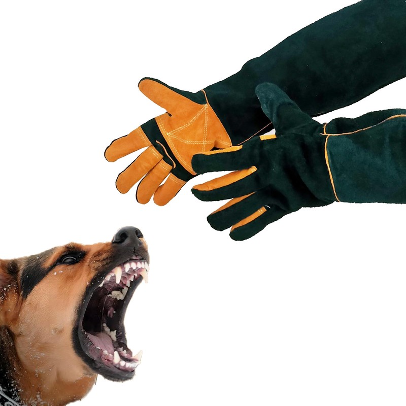 FelRelWel Animal Handling Gloves,23.6" Long Sleeves Gauntlet,Safety Work Glove, Cowhide