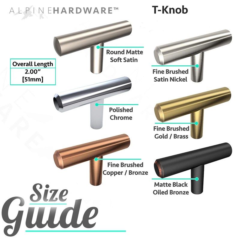 Alpine Hardware Premium Solid Euro Style Bar Handle Pull |