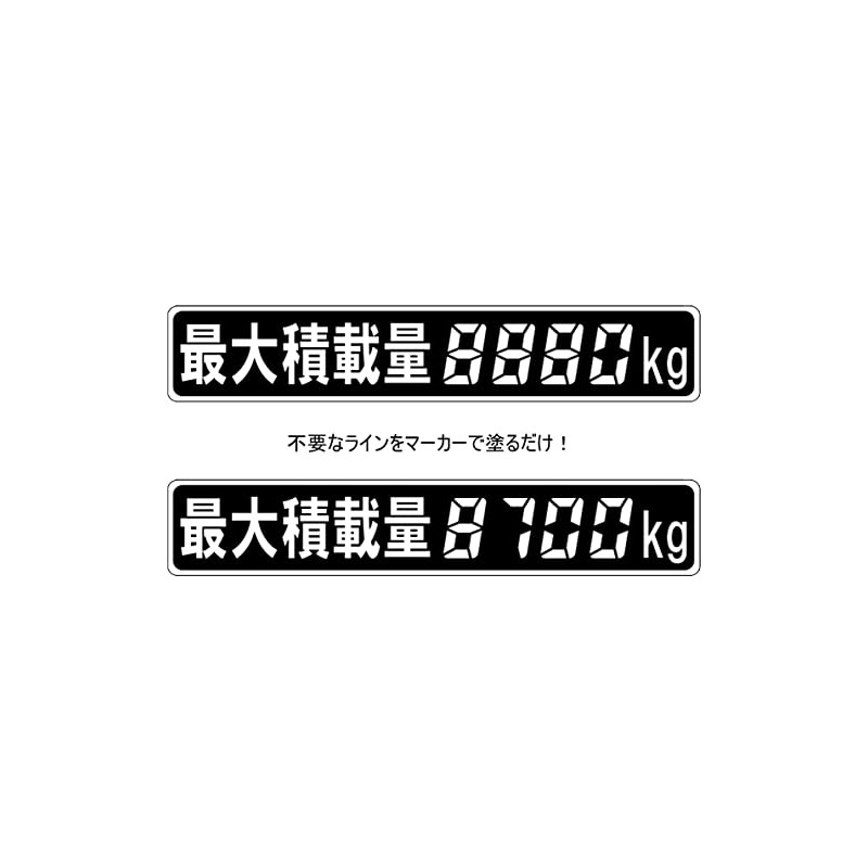Maximum Capacity Sticker, Digital 4 Digit 8.7 x 1.6 inches