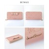 SecretDoor Women's Long Wallet, Cute, Ribbon, Bijou, Gold Zipper, Thin,