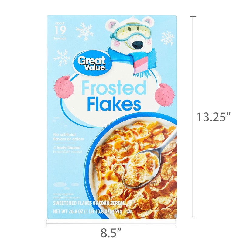 (3 pack) Great Value Frosted Flakes Breakfast Cereal, 26.8 oz