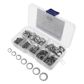 EMSea 300Pcs M3-M12 External Serrated Lock Washers Assortment Set with Storage Box M3 M4 M5 M6 M8 M10 M12 304 Stainless Steel