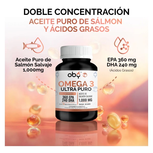 Omega 3 Premium 1300mg 120 Capsulas Aceite De Salmon Salvaje