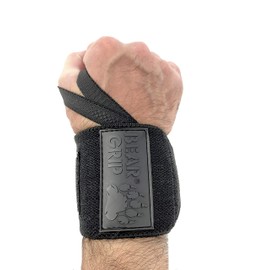 BEAR GRIP - Weight lifting wrist support wraps, (Sold in pairs) (Black)