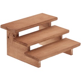 Daikai Display Fixture, Wooden, Baum, 3-Tier, Bench, Dark Brown, 83423 W x D 4.3 x H 2.6 inches (12 x 11 x 6.5 cm)