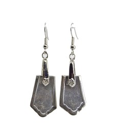 Recycled Silverware jewelry earrings created from actual vintage silverplate spoons and forks handcrafted SWE3