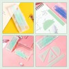 Jelly Color, 4-Piece Set, Triangle Ruler, Semicircle Protractor, Drawing Tool,