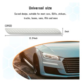 Suvnie 2 PCS Car Bumper Anti-Scratch Strips, Front and Rear Corner Bumper Guard Protector, Auto Rubber Bumper Anti Collision Decorative Trim, Universal for Most Cars, SUVs, Trucks (Long, White)