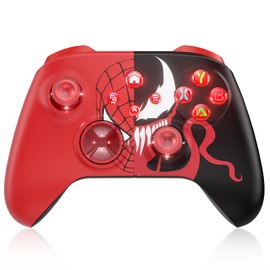 Lapezei Wireless Controller for PC Compatible with PC Windows 7/8/10/11/Android/iOS with Flash Lighting Bars/Individual Programming/Vibration/3.5 mm Audio/Turbo/6-Axis Gyroscope