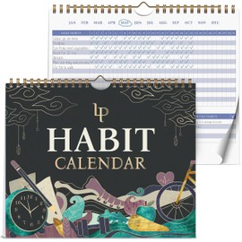 Legend Habit Calendar to Track Daily Habits – Motivational Tracker for Tracking Atomic Habits – 2 Years, Undated, 10x8” (Black)