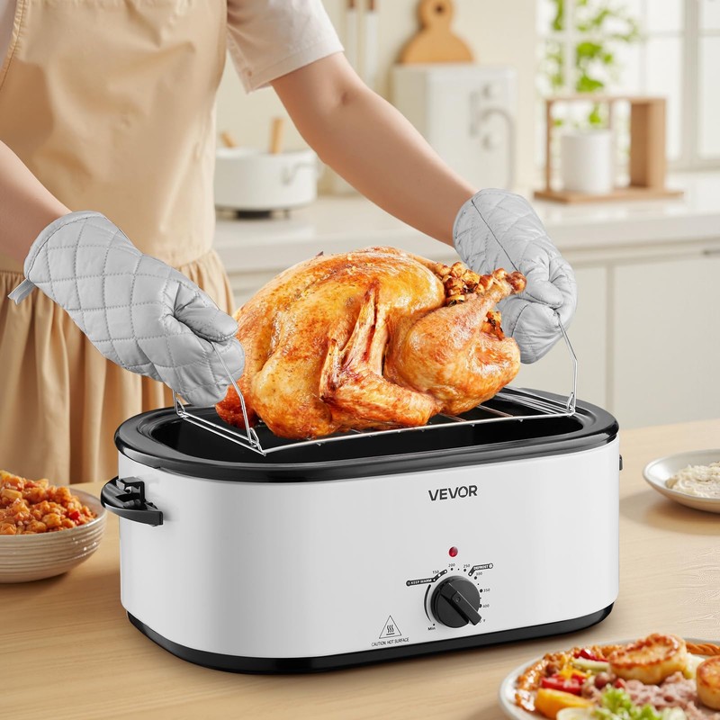 VEVOR Roaster Oven, 26QT Electric Roasting Pan, 150-450℉ Adjustable Temperature