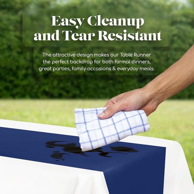 Navy Blue 12 Pack Premium Disposable Plastic Table Runner 14