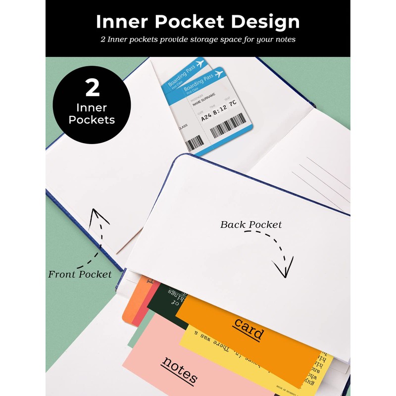 AISBUGUR Pocket Notebook Small Notebook 2-Pack, 3.5" x 5.5" Pocket