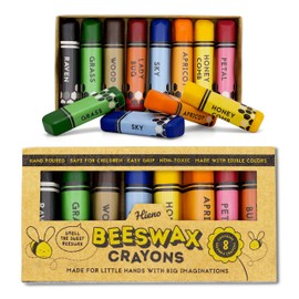 Hieno 100% Pure Beeswax Crayons Non Toxic Handmade – Natural Jumbo Crayons Safe for Kids and Toddlers - With Natural Food Coloring – Crayons for Toddlers Shaped for Perfect Grip (Trapezoidal)