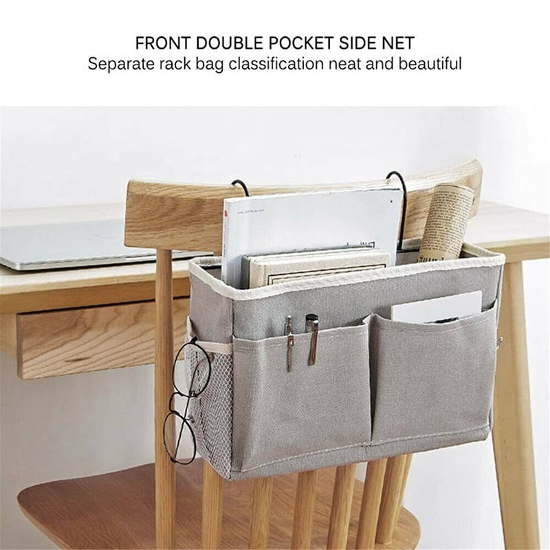 aimall Dormitory Bedside Storage Pocket, Hanging Basket Bedside Caddy, Bedside