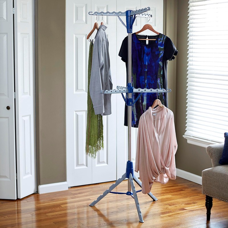 Household Essentials 5012-1 Portable 2-Tier Clothes Drying Rack Tri-pod |