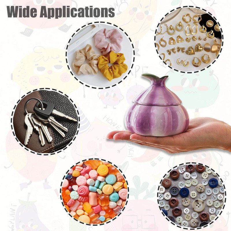 LOTIKOU Onion Ceramic Food Jar, 1 Pc Onion-Shaped Airtight Food