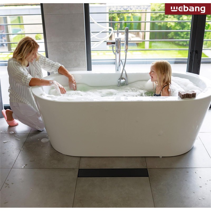 WEBANG 12 Inch Linear Shower Drain Rectangular Floor Drain with