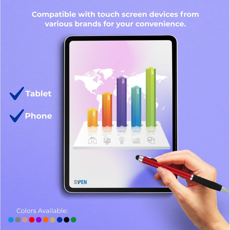 SyPen 2-in-1 Capacitive Touch Screen with Stylus Ballpoint Pen, Assorted