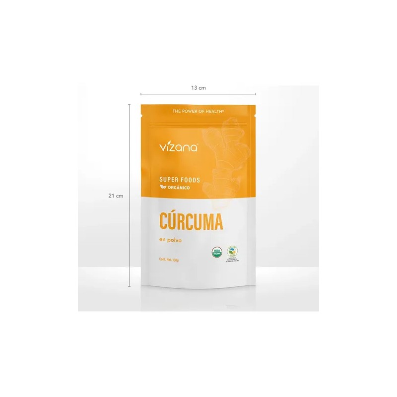 Cúrcuma Orgánica En Polvo 200g(2bolsas 100g)vizananutrition